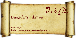 Damján Éva névjegykártya
